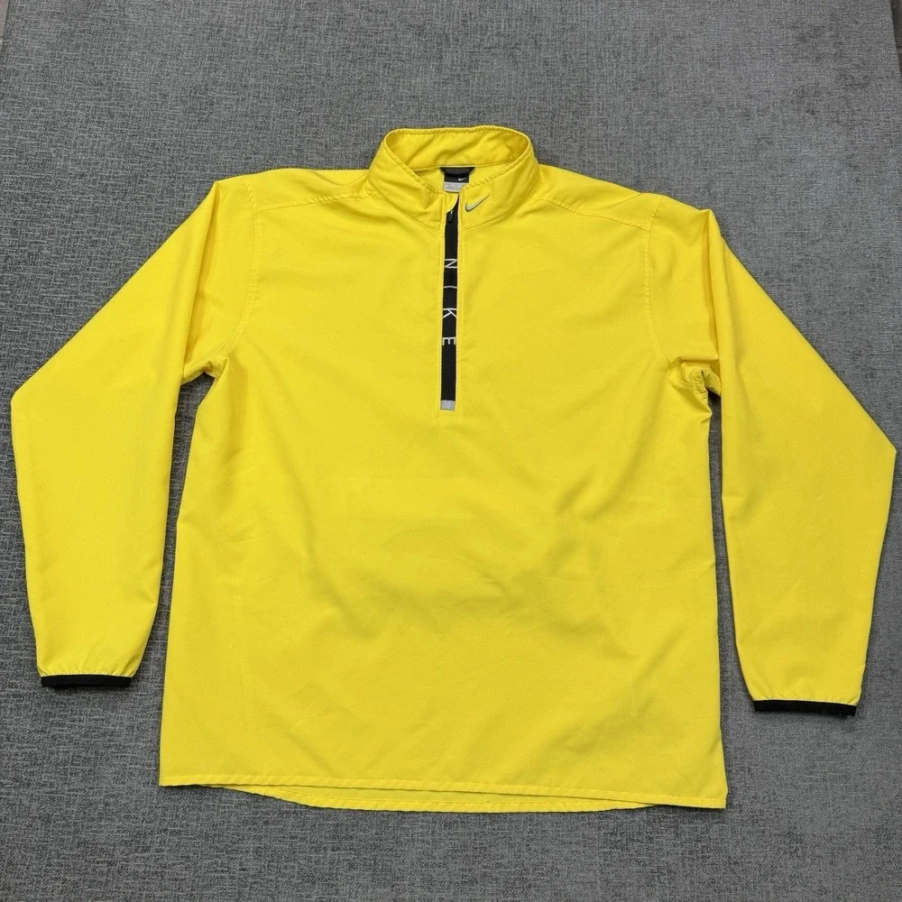 Vintage Nike Jacket Men's XL Yellow 1/4 Zip Pullover Windbreaker‎ Golf